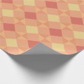 Warm Geometric Diamond Pattern in Peach & Terracot Cadeaupapier (Hoek)