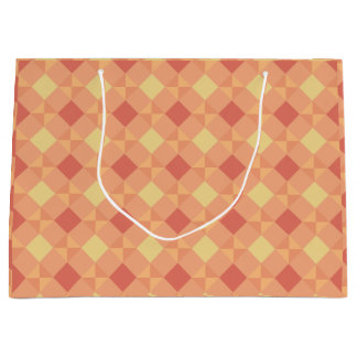 Warm Geometric Diamond Pattern in Peach & Terracot Groot Cadeauzakje
