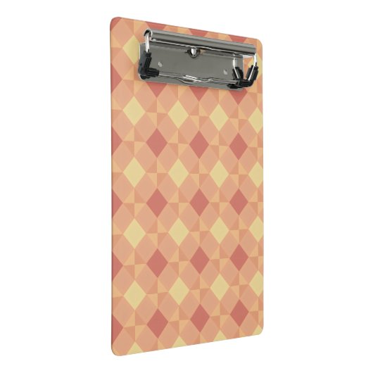 Warm Geometric Diamond Pattern in Peach & Terracot Mini Klembord (Schuin)