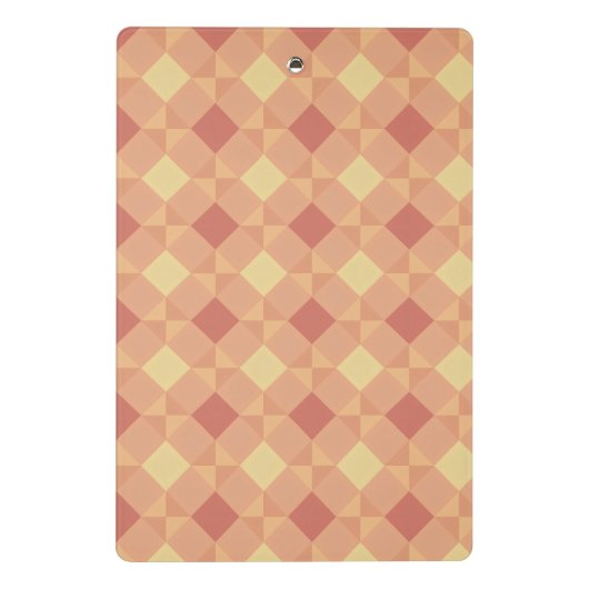 Warm Geometric Diamond Pattern in Peach & Terracot Mini Klembord (Achterkant)