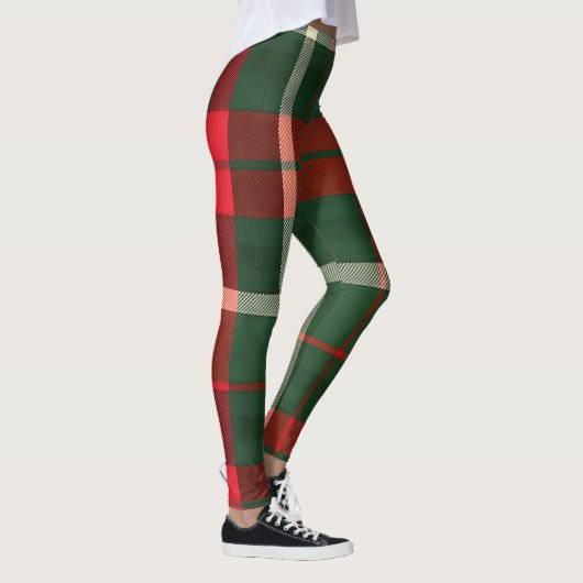 Warm geplakt ontwerp in rood, groen en wit leggings (Rechts)