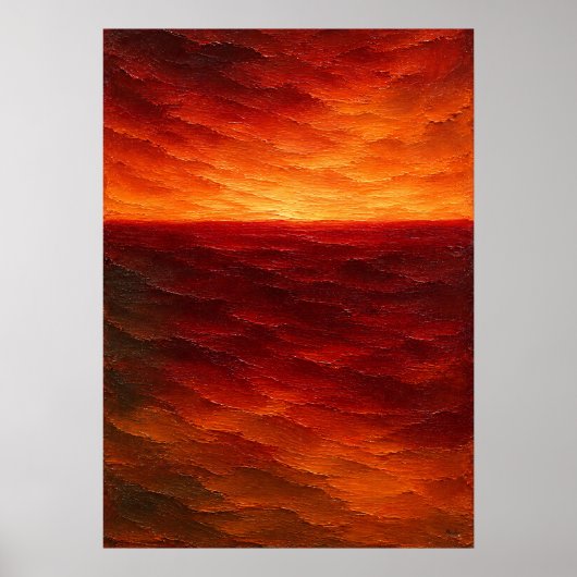 Warm gestructureerd horizon abstract in karmozijn  poster (Voorkant)