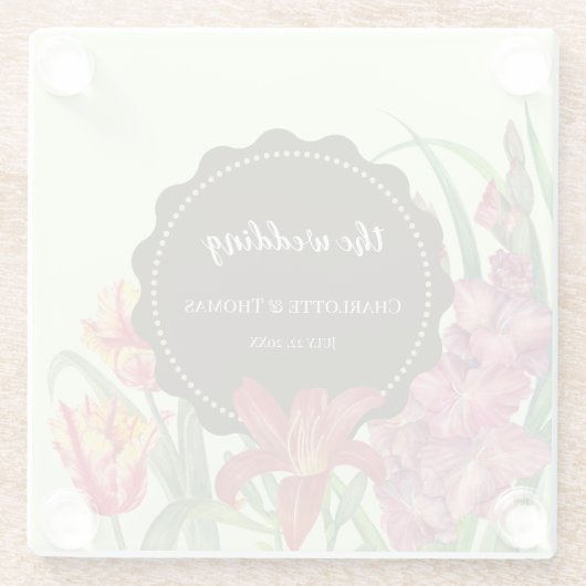 Warm-geur-geur-bloei-verf Glazen Onderzetter (Achterkant)