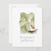 Warm-gewas en feestelijke Waterverf Feestdagenkaart (Voorkant / Achterkant)