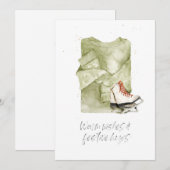 Warm-gewas en feestelijke Waterverf Feestdagenkaart (Voorkant / Achterkant)