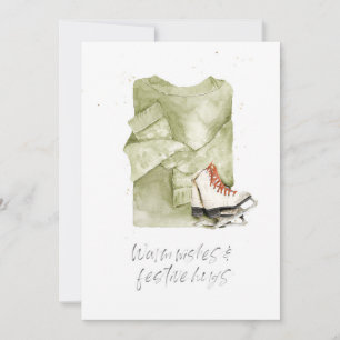 Warm-gewas en feestelijke Waterverf Feestdagenkaart