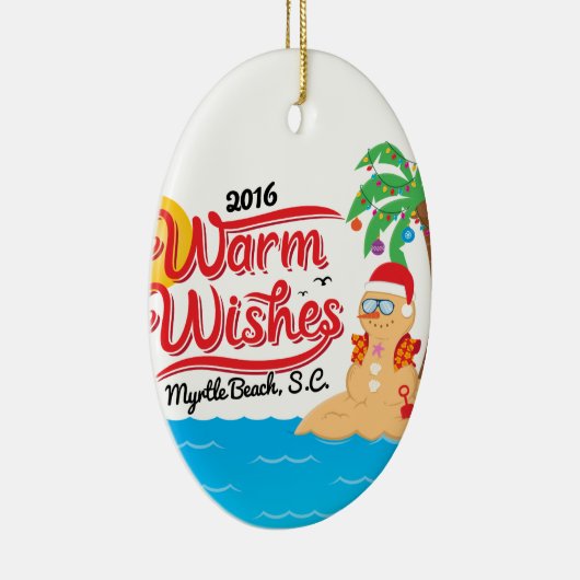 Warm-gewas van Myrtle Beach Keramisch Ornament (Rechts)