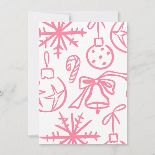 Warm & Gezellig Hand getrokken Doodle Foto Kerst K Kaart (Achterkant)