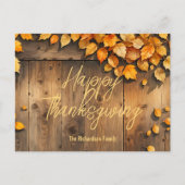Warm Gezellig Rustiek Herfst Verlaat Thanksgiving Briefkaart (Voorkant)