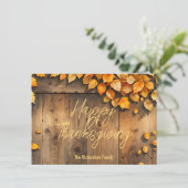 Warm Gezellig Rustiek Herfst Verlaat Thanksgiving Feestdagenkaart (Staand voorkant)