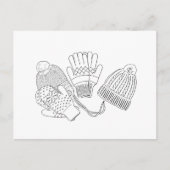 Warm Gezellige Ski Winter Wedding Beanies en wante Briefkaart (Voorkant)