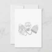 Warm Gezellige Ski Winter Wedding Beanies en wante RSVP Kaartje (Voorkant)