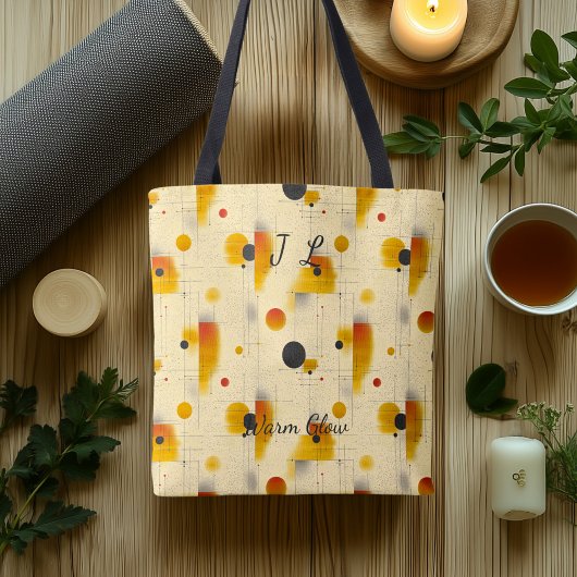 Warm gloed Abstract - beige, goud, zwart geometris Tote Bag