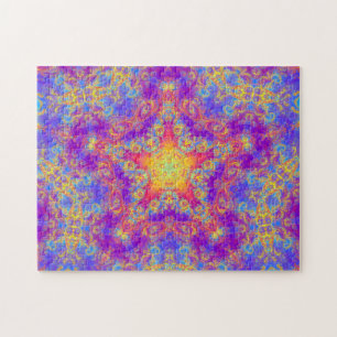 Warm Glow Star Bright Color Swirl Kaleidoscoop Art Legpuzzel