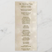 Warm Gold Bokeh Wedding Programma Programmakaart (Achterkant)