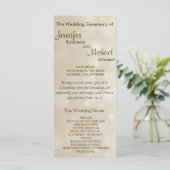 Warm Gold Bokeh Wedding Programma Programmakaart (Staand voorkant)