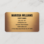 Warm Gold Brushed Metallic Modern Visitekaartje (Achterkant)