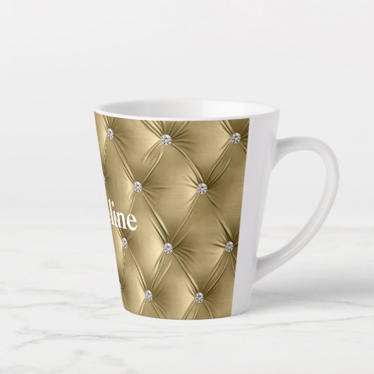 Warm Gold Faux Velvet Latte Mok (Rechts)