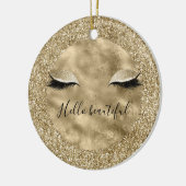Warm Gold Glam Glitter Glitz Eyelashes Keramisch Ornament (Links)