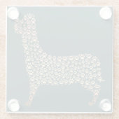 Warm Gold Gradient Paw Print Dog Silhouette Fabric Glazen Onderzetter (Achterkant)