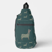 Warm Gold Gradient Paw Print Dog Silhouette Fabric Sling Bag (Voorkant)