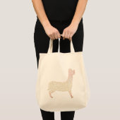 Warm Gold Gradient Paw Print Dog Silhouette Fabric Tote Bag (Voorkant (product))