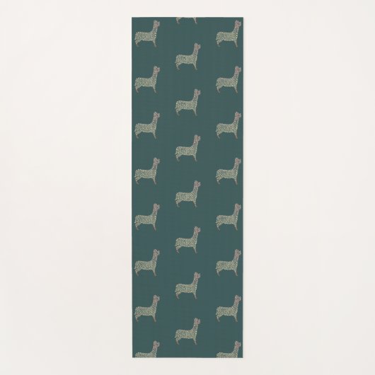 Warm Gold Gradient Paw Print Dog Silhouette Fabric Yogamat (Voorkant)