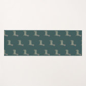 Warm Gold Gradient Paw Print Dog Silhouette Fabric Yogamat (Voorkant (horizontaal))