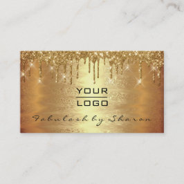 Warm Gold Makeup Artist Lash Drip Logo Visitekaartje