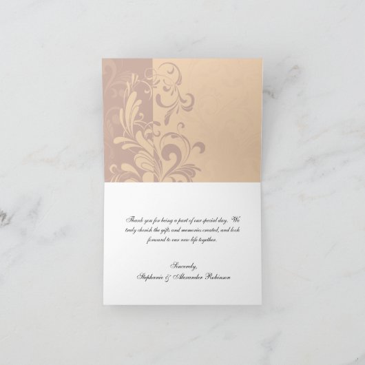 Warm Golden Autumn Swirl Bedankkaart (Binnen)