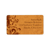 Warm Golden Autumn Swirl Etiket (Voorkant)