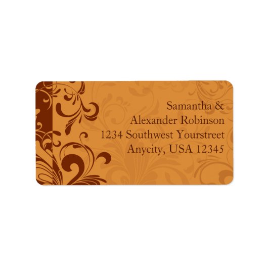 Warm Golden Autumn Swirl Etiket (Voorkant)