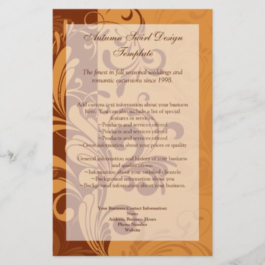 Warm Golden Autumn Swirl Flyer (Voorkant)