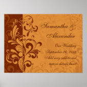 Warm Golden Autumn Swirl Poster (Voorkant)