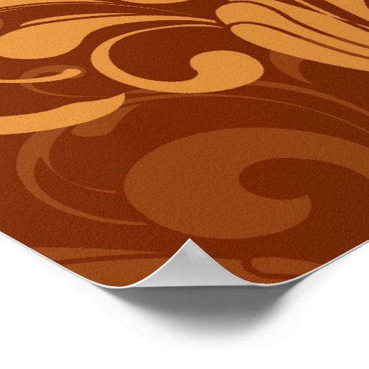 Warm Golden Autumn Swirl Poster (Hoek)