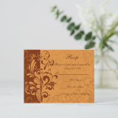 Warm Golden Autumn Swirl RSVP Reply Briefkaart (Staand voorkant)