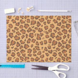 Warm Golden Brown Classic Leopard Print Decoupage Tissuepapier