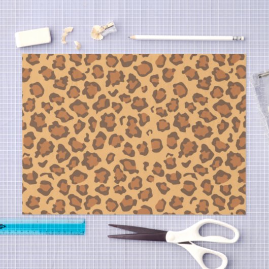 Warm Golden Brown Classic Leopard Print Decoupage Tissuepapier (Craft)
