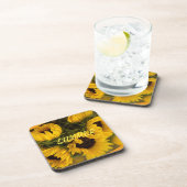 Warm Golden Sunflower Custom Bier Onderzetter (Rechterzijde)