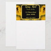Warm Golden Sunflower Custom Briefpapier (Voorkant / Achterkant)