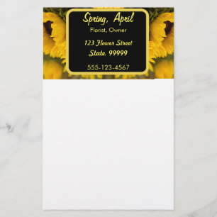 Warm Golden Sunflower Custom Briefpapier