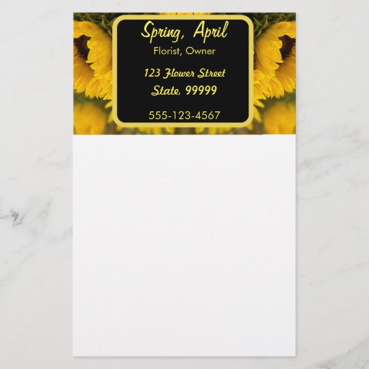 Warm Golden Sunflower Custom Briefpapier (Voorkant)
