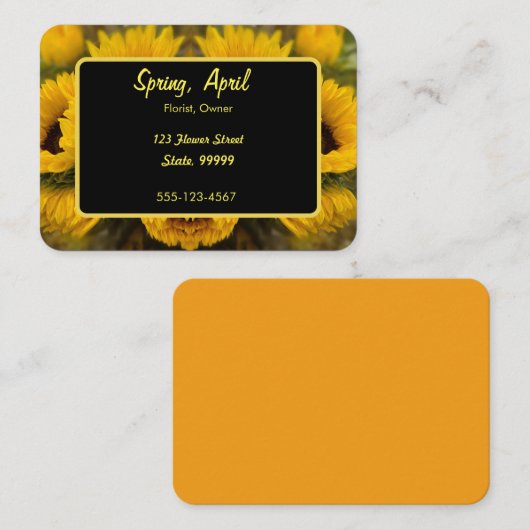 Warm Golden Sunflower Custom Visitekaartje (Voorkant / Achterkant)