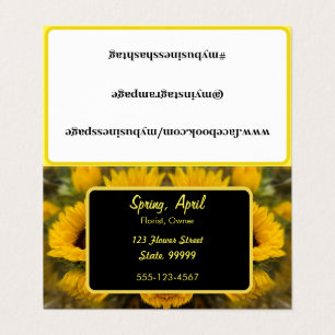 Warm Golden Sunflower Custom Visitekaartje