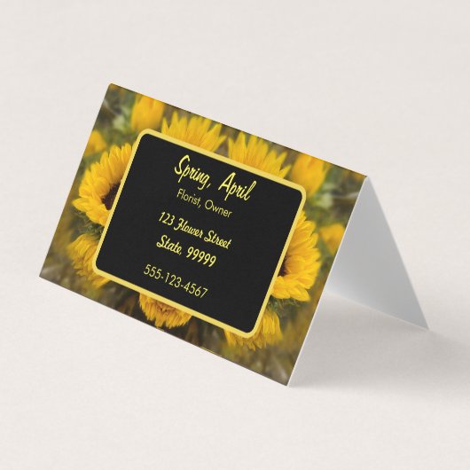 Warm Golden Sunflower Custom Visitekaartje (Voorkant)