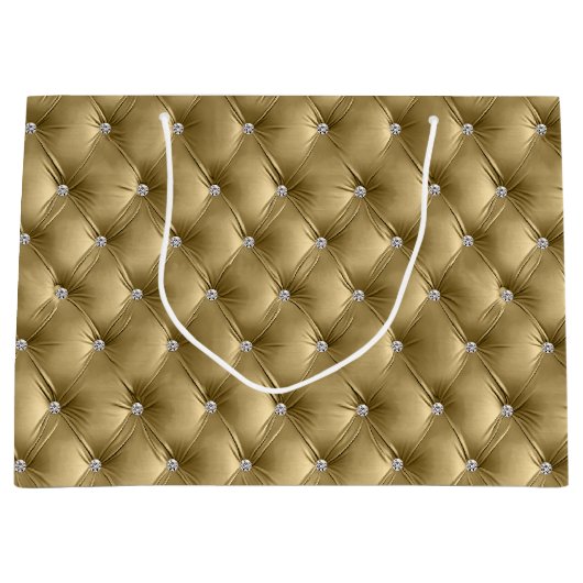 Warm goud Chic Faux Velvet Groot Cadeauzakje (Voorkant)