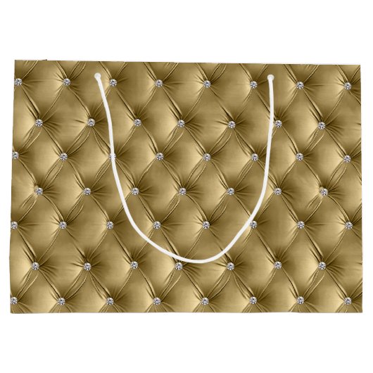 Warm goud Chic Faux Velvet Groot Cadeauzakje (Achterkant)