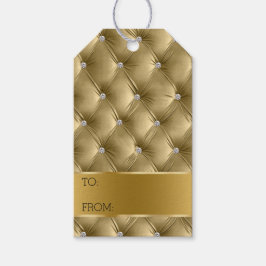 Warm Goud Luxe faux Velvet Kerstmis Cadeaulabel