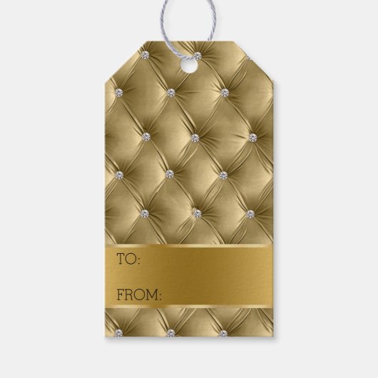 Warm Goud Luxe faux Velvet Kerstmis Cadeaulabel (Voorkant)