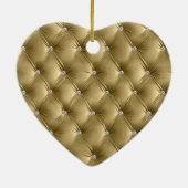 Warm Goud Luxe faux Velvet Kerstmis Keramisch Ornament (Achterkant)